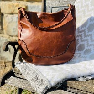 🌻🌻EUC Frye Melissa Whipstitch Hobo In Cognac🌻🌻